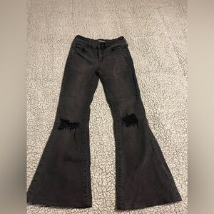 Low Rise Flared Distressed Jeans